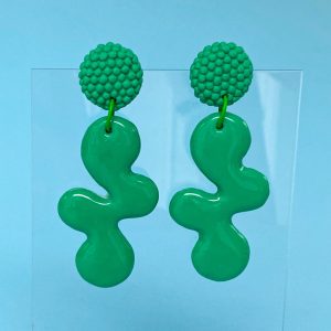 Liquid dots – green earrings