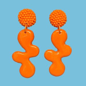 Liquid dots – orange earrings