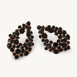 Alice earrings – Jet (Gold)