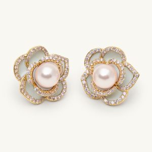 Coco rose earrings – Celestial pink / blue