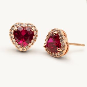 Delphine stud earrings – Pink ruby