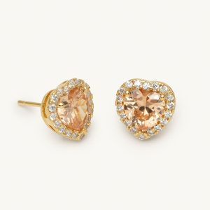 Delphine stud earrings – Light champagne