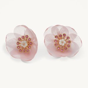 Organza botanical earrings – Orchid