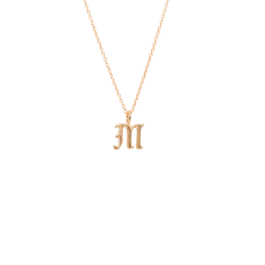 IX M Letter Charm 14K