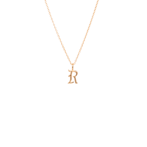 IX R Letter Charm 14K