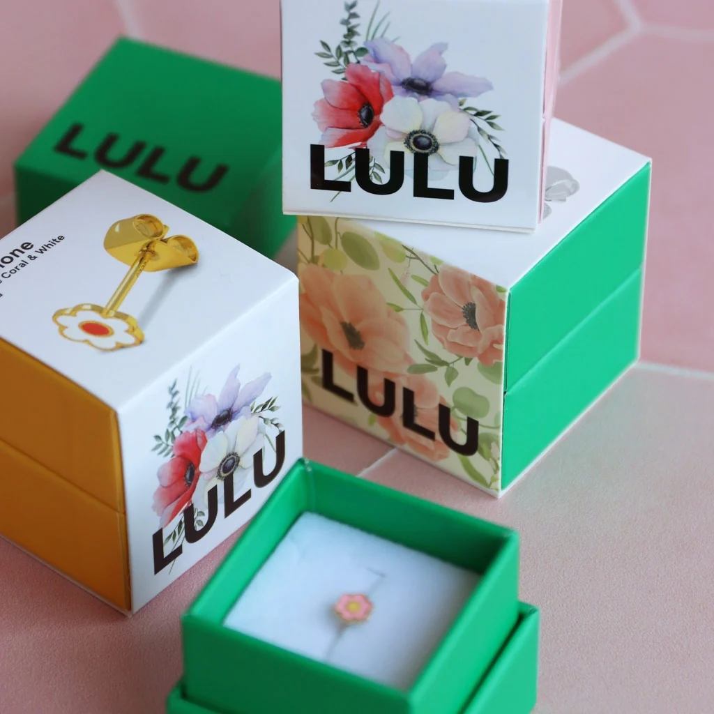 Anemone örhänge 1 st guldpläterad - Orange/Coral - White - Bild 7