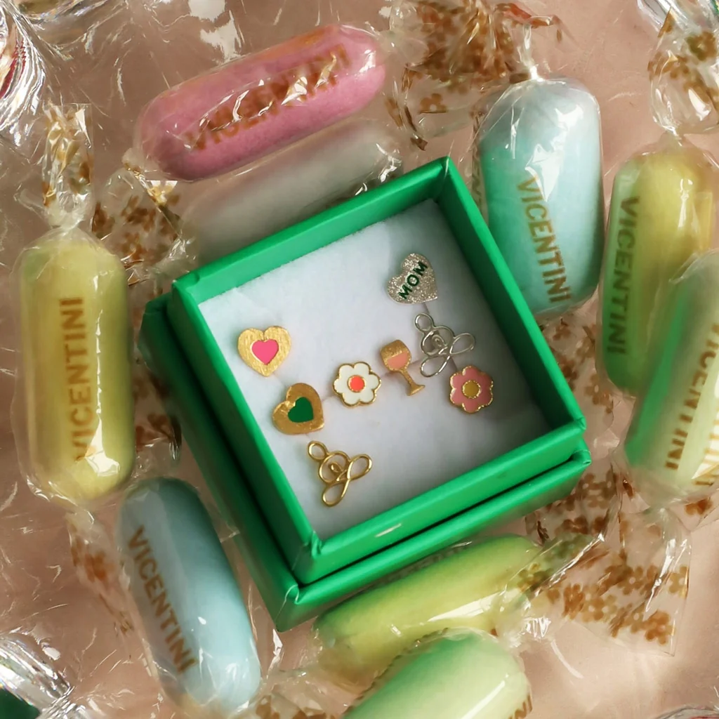 Anemone örhänge 1 st guldpläterad - Orange/Coral - White - Bild 6