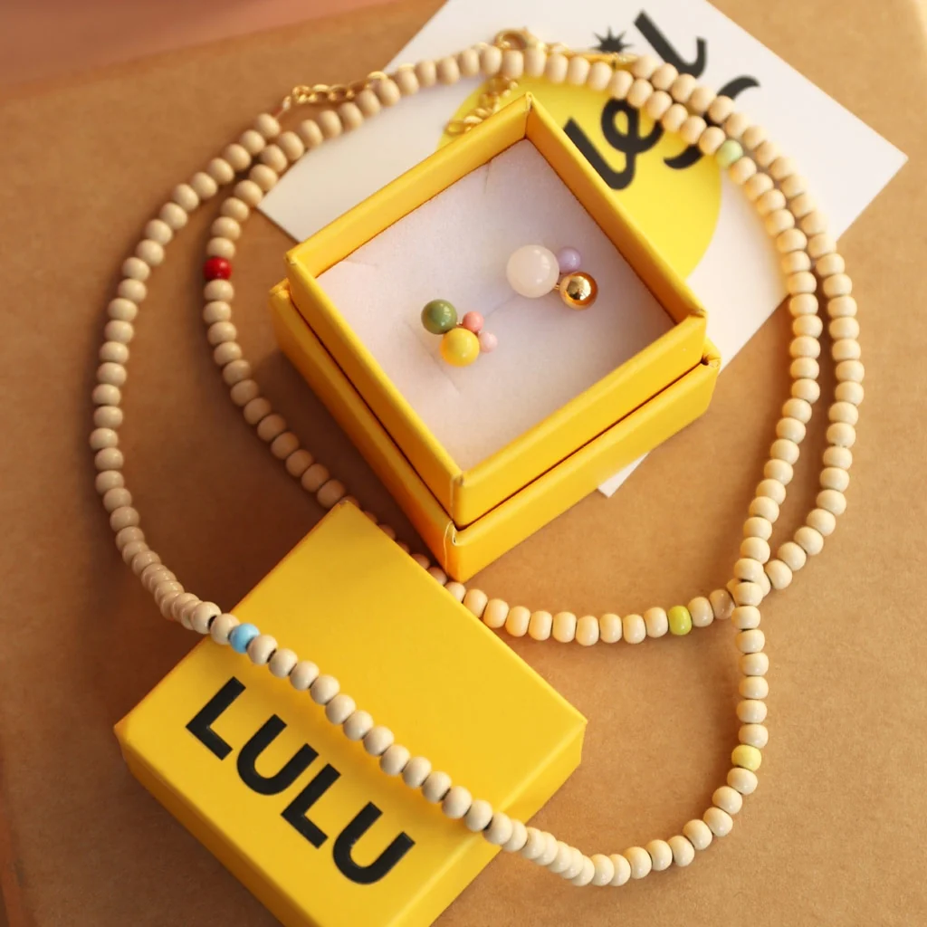 Color Ball Halsband lång - Buttercream/Multi - Bild 6