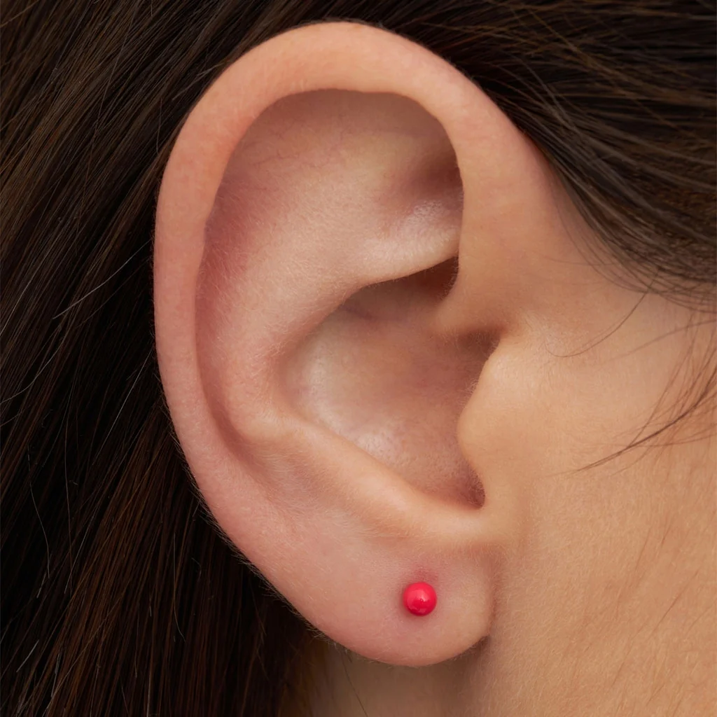 Color Ball örhänge 1 st - Hot Coral - Bild 3