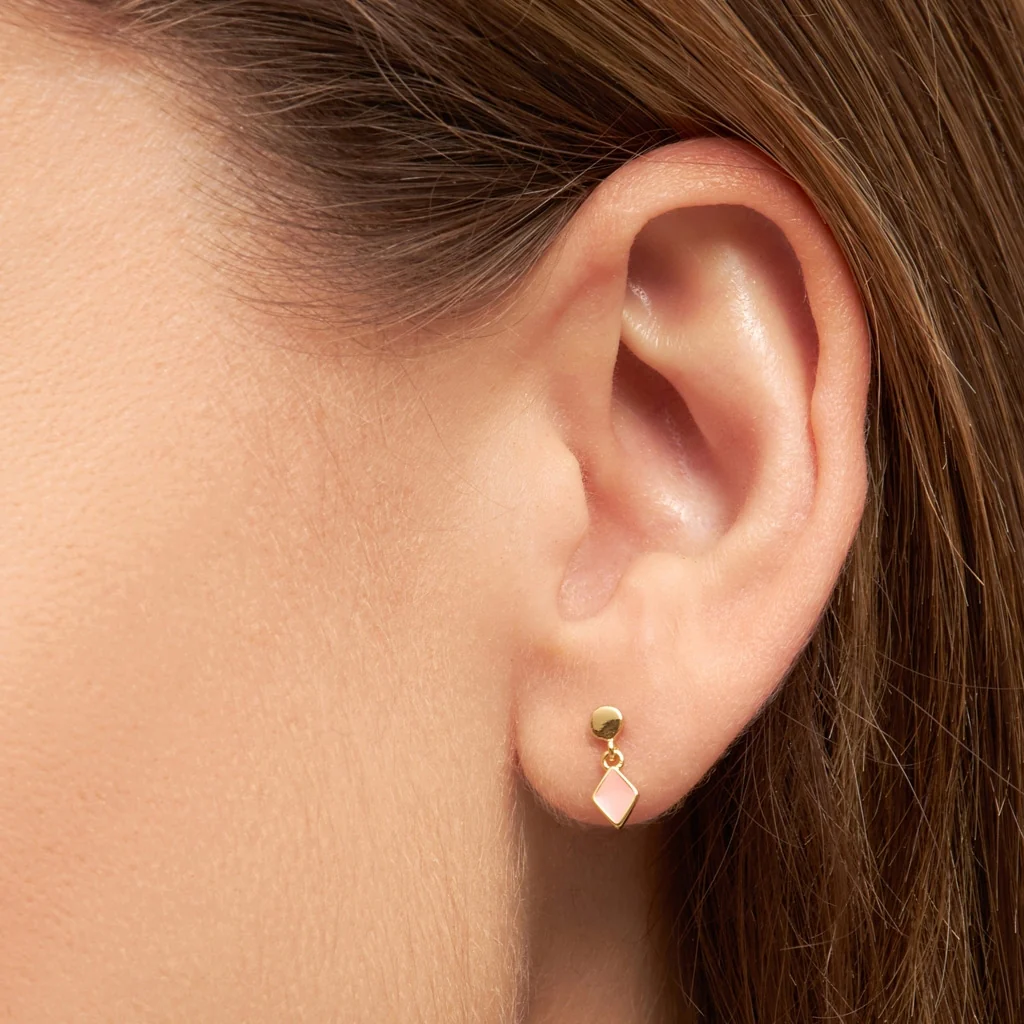 Confetti Dangling örhänge 1 st guldpläterad - Burnt Coral - Bild 3