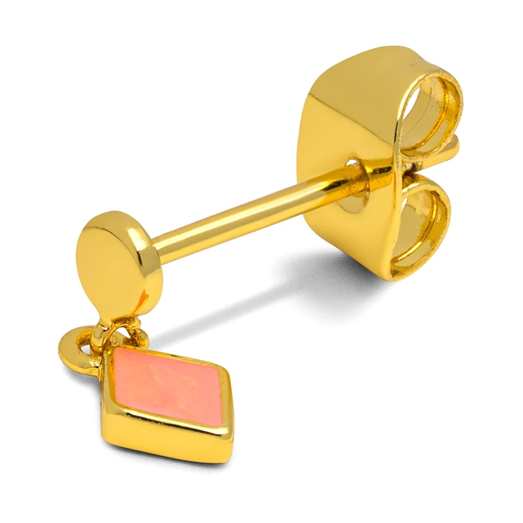 Confetti Dangling örhänge 1 st guldpläterad - Burnt Coral - Bild 2