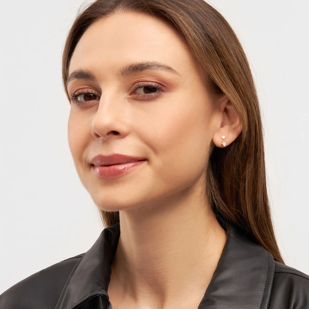 Confetti Dangling örhänge 1 st guldpläterad - Burnt Coral - Bild 4