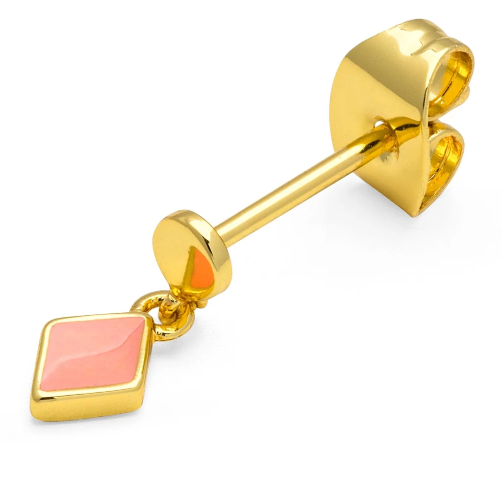 Confetti Dangling örhänge 1 st guldpläterad - Burnt Coral - Bild 6