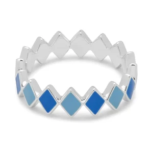 Confetti Ring Silver - Blå