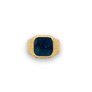 IX Crunchy Cushion Blue Enamel Ring