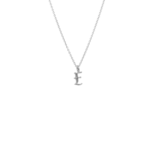 IX E Letter Charm Silver