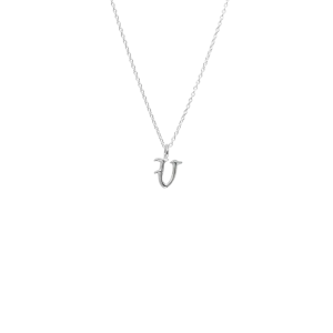 IX V Letter Charm Silver