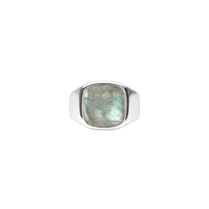IX Cushion Signet Ring Labradorite Silver