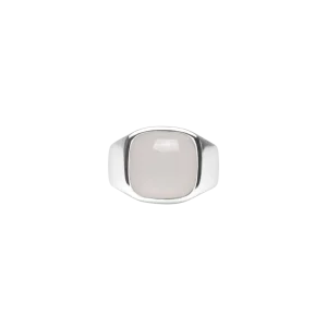 IX Cushion Signet Ring Moonstone Silver