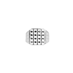 IX Octagon Logo Signet Ring Silver