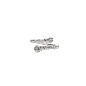 IX Crunchy White Nature Ring Silver
