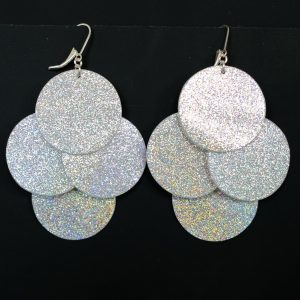 Paljett örhängen – Silver glitter