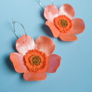 Retro smörblomma örhängen – orange