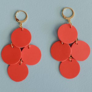 Paljett örhängen – Red Orange Liten