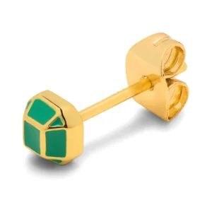 Diamond Small örhänge 1 st guldpläterad - Ljusgrön