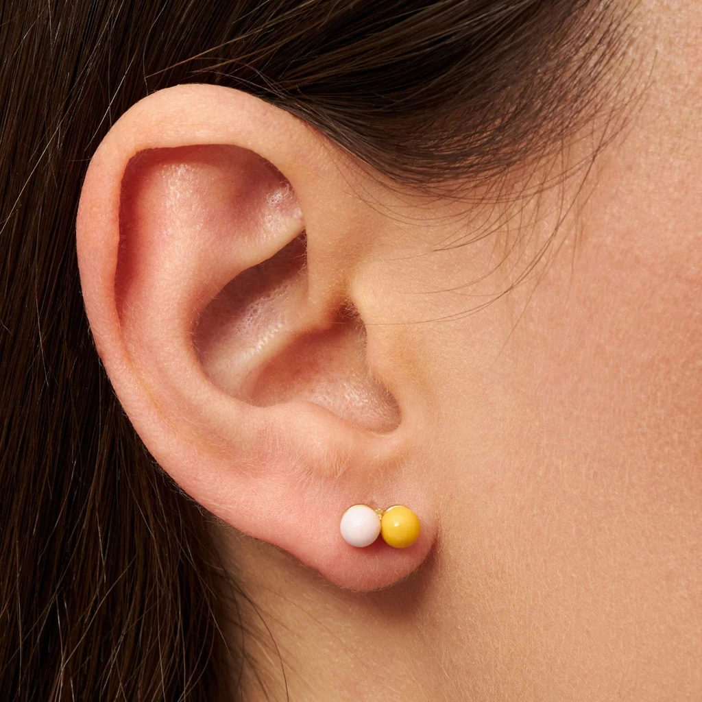 Double Color Ball örhänge 1 st - Silk Light Pink - Sunflower - Bild 3