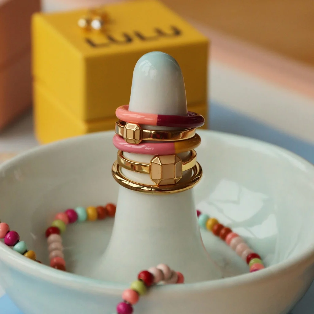 Double Color Ring - Burnt Coral - Plum - Bild 5