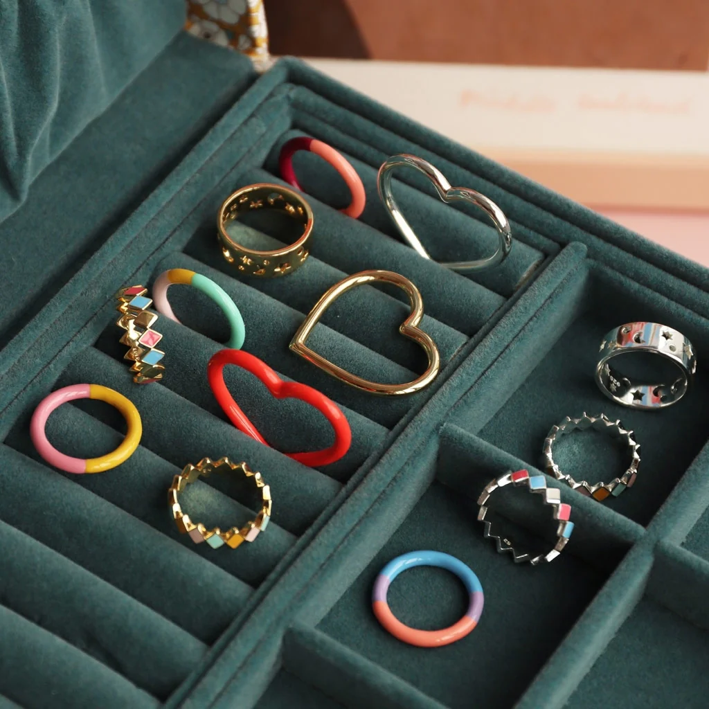 Double Color Ring - Burnt Coral - Plum - Bild 6