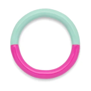 Double Color Ring - Electric Fuchsia Pink/Mint