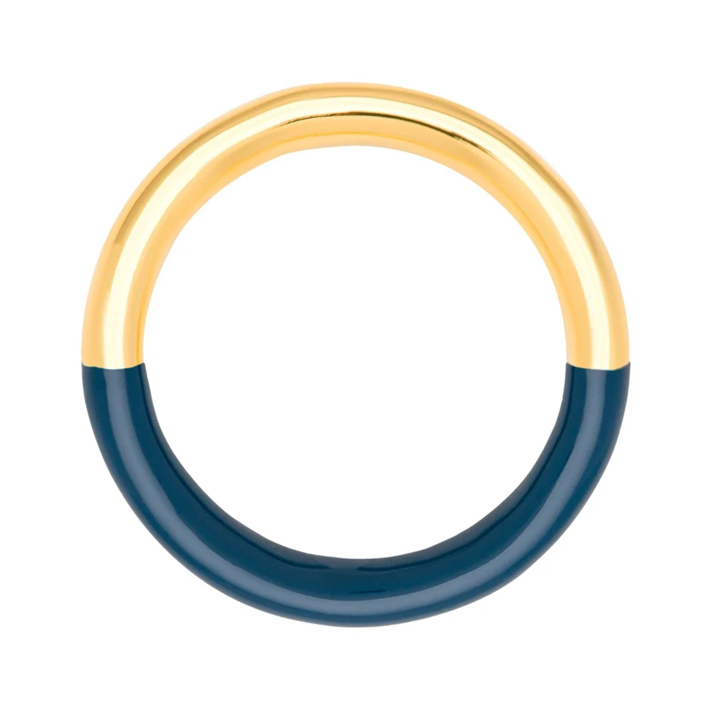 Double Color Ring guldpläterad - Gold/Retro Dark Blue