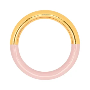 Double Color Ring guldpläterad - Gold/Silk Light Pink
