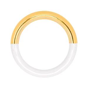 Double Color Ring guldpläterad - Gold/White