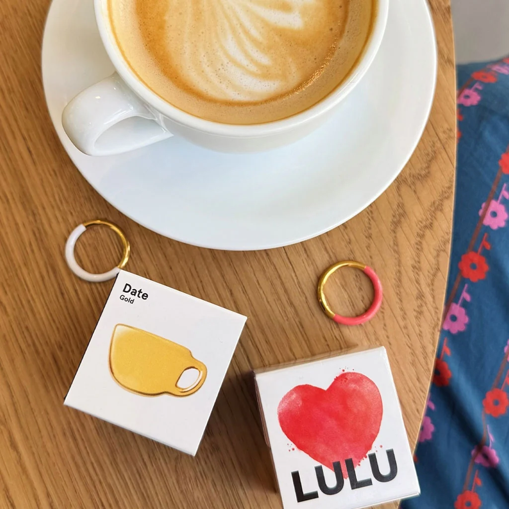 Double Color Ring guldpläterad - Gold/White - Bild 3