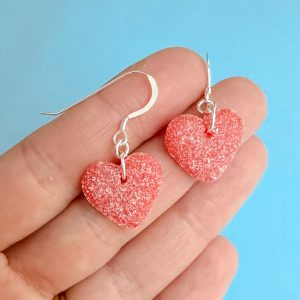 Geléhjärtan örhängen – Hängande