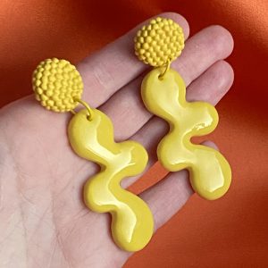 Liquid dots – yellow earrings