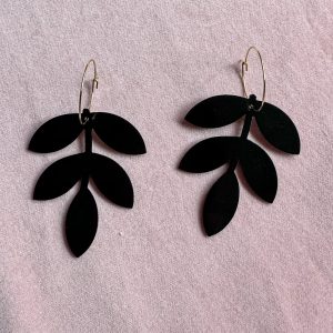 Black Shadow Leaves – Earrings