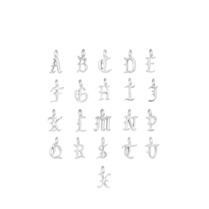 IX Ice Letter Charm Silver