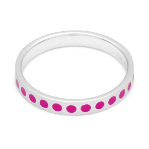Pattern Ring silver - Electric Fuchsia Pink