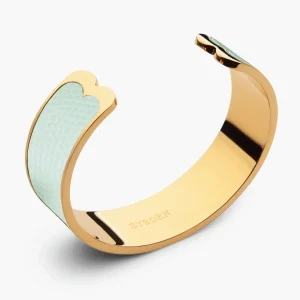 BIG BANGLE BRACELET Soft Turquoise Gold