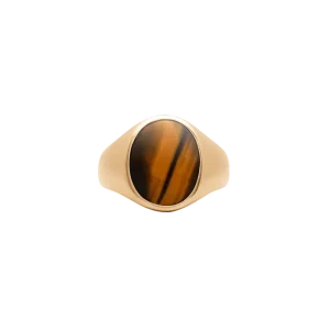 IX Oval Signet Ring Tiger Eye