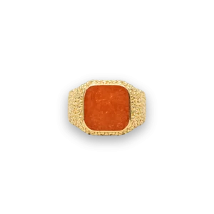IX Crunchy Cushion Amber Enamel Ring