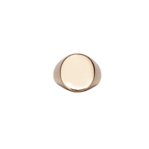 IX Oval Signet Ring Gold 14K