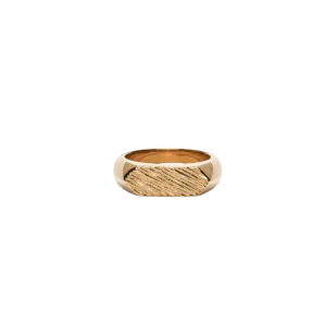 IX Mini Brushed Hexagon Ring Gold 14K