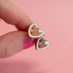 Pepparkaka Hjärtan Stiftörhängen