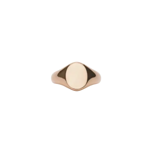 IX Mini Oval Signet Ring Gold 14K
