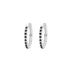 IX ETERNITY BLACK EARRINGS SILVER